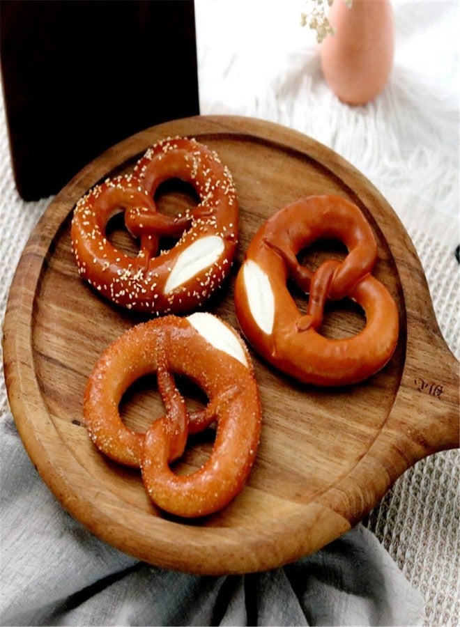 Skyseen 3PCS Artificial Bread Simulation Realistic Baked Pretzels Cracker Snack for Decoration Display Props - Image 1